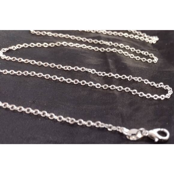 Sterling Silver 925 Plated 24 Inch Rolo‎ Link Chain Necklace New 1/16th" Wide - Picture 2 of 3